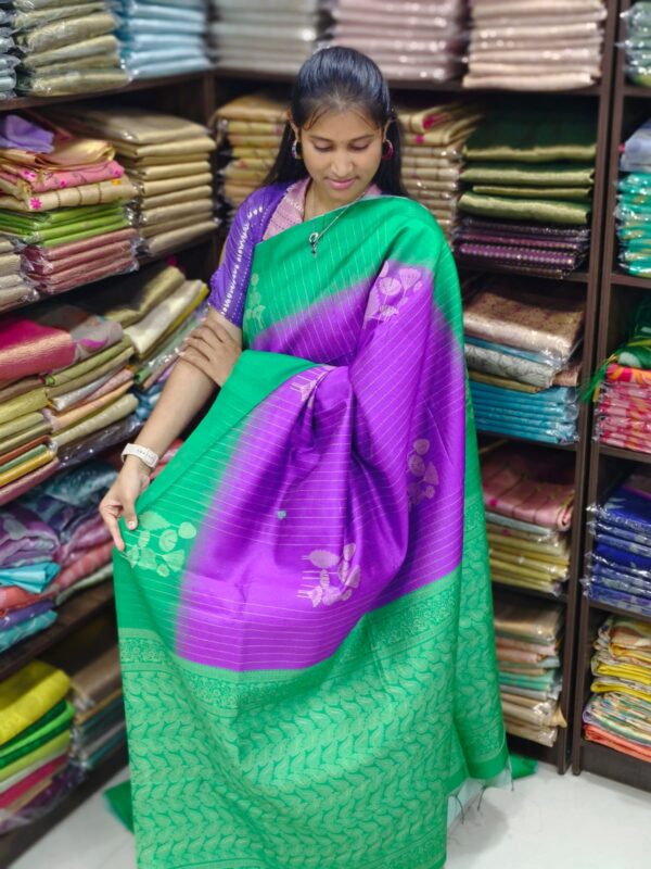 Premium Tussar silk Sarees with kota checks pattern