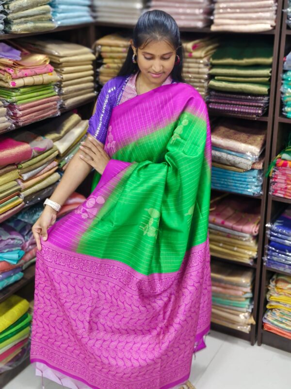 Premium Tussar silk Sarees with kota checks pattern
