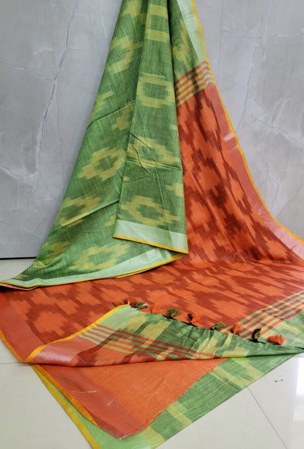 IKKAT LINEN COTTON SAREES