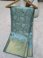 Nita Ambani Inspired Banaras Silk Sarees ( Ananda Blue ) - Image 3