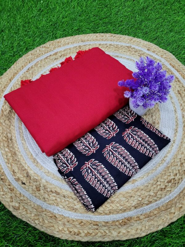 Khadi Cotton Saree+Blouse Combo