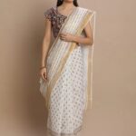 Gold printed work Kerala Cotton sarees