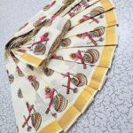 Gold printed work Kerala Cotton sarees