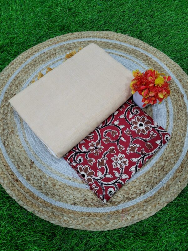 Khadi Cotton Saree+Blouse Combo