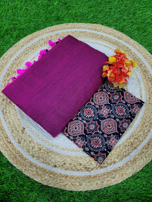 Khadi Cotton Saree+Blouse Combo