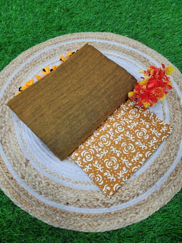 Khadi Cotton Saree+Blouse Combo
