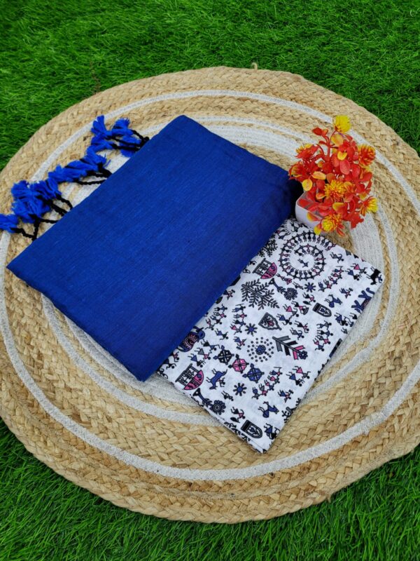 Khadi Cotton Saree+Blouse Combo