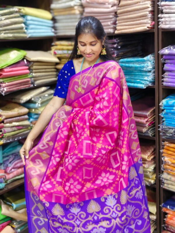 Chanderi Pochampally silkcotton Sarees