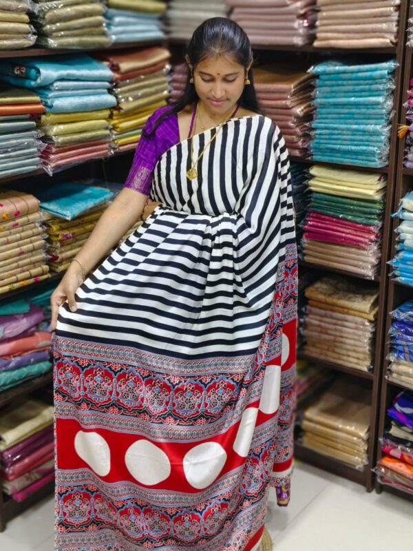 Ajrakh Modal Silk Sarees