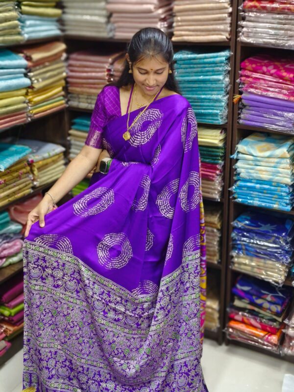 Ajrakh Modal Silk Sarees