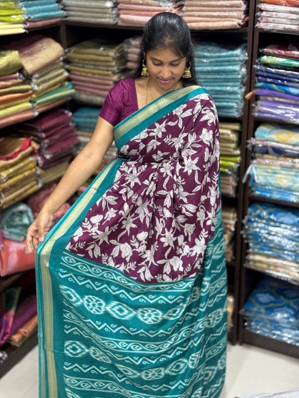 Traditional Kalamkari Print Cotton Saree