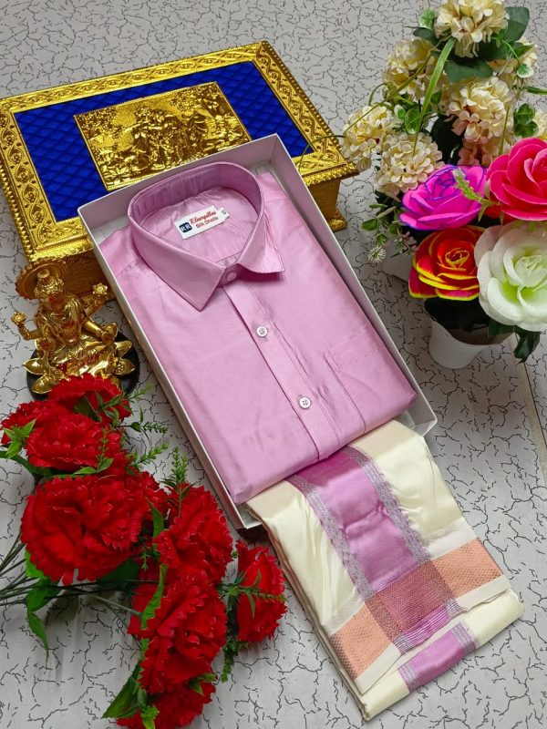 Men's Combo Set: Pattu Shirt and Dhothi