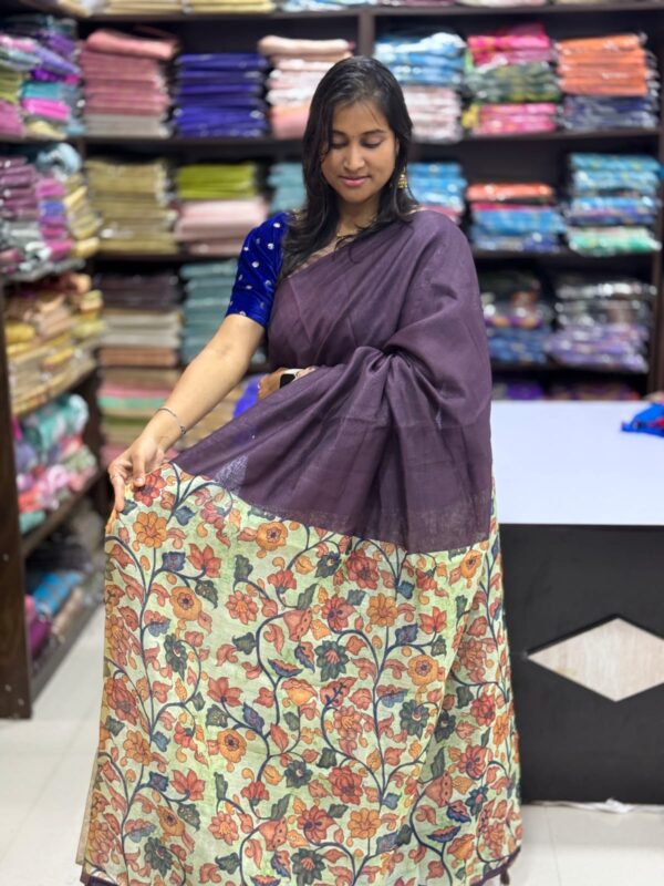 PREMIUM CHANDERI COTTON SAREES - ( WINE )