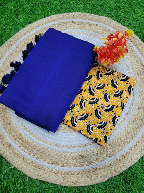 Khadi Cotton Saree+Blouse Combo