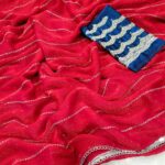 Designer wear Saree+ Hand aariwork blouse