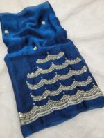 Designer wear Saree+ Hand aariwork blouse - Image 2