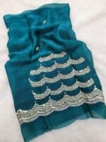 Designer wear Saree+ Hand aariwork blouse - Image 2