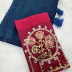 Designer wear Saree+ Hand aariwork blouse