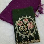 Designer wear Saree+ Hand aariwork blouse
