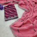 Designer wear Saree+ Embroided blouse