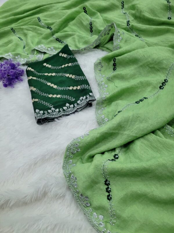 Designer wear Saree+ Embroided blouse