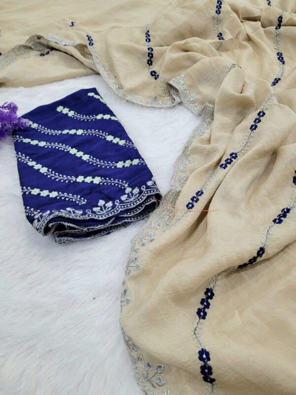 Designer wear Saree+ Embroided blouse