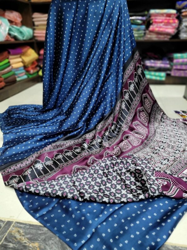 Ajrakh Modal Silk Sarees