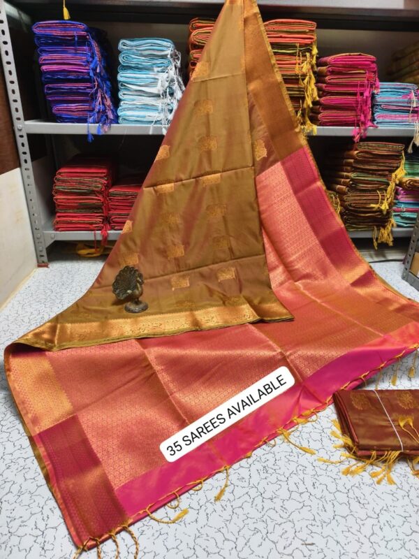 Soft Silk Sarees With Kanchi border
