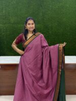 Checked Kalyani cotton saree/Lata Gadwal Paithani - Image 2
