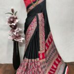 Ajrakh Modal Silk Sarees