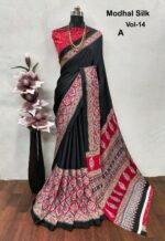 Ajrakh Modal Silk Sarees