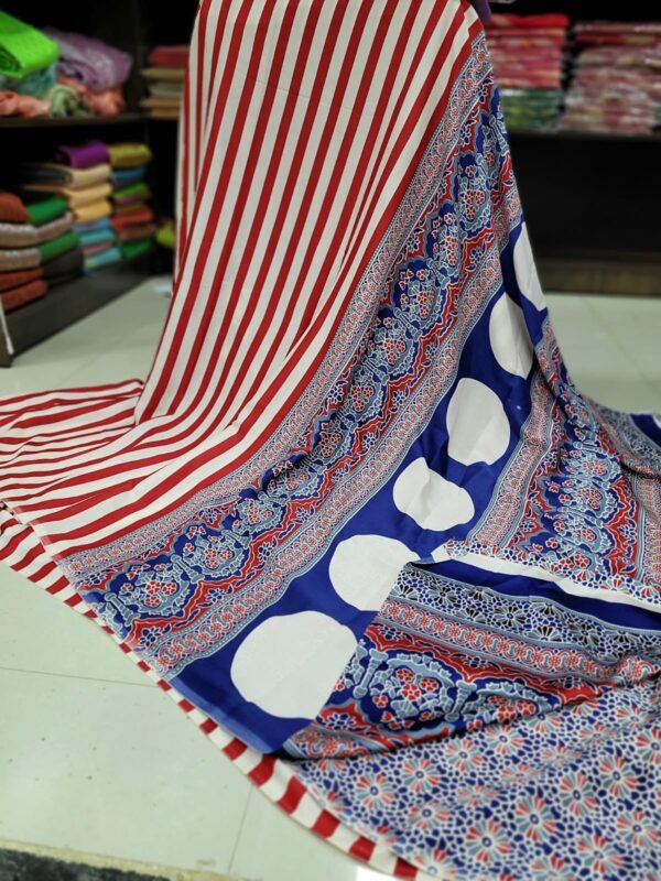 Ajrakh Modal Silk Sarees