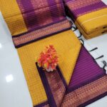 Checked Kalyani cotton saree/Lata Gadwal Paithani