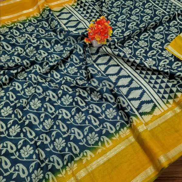 Premium Soft Crepe silk Saree with Rettapetta Border