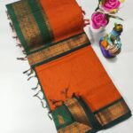 Checked Kalyani cotton saree/Lata Gadwal Paithani