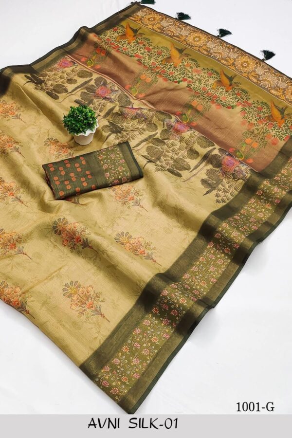 Kalamkari Soft Tussar Sarees