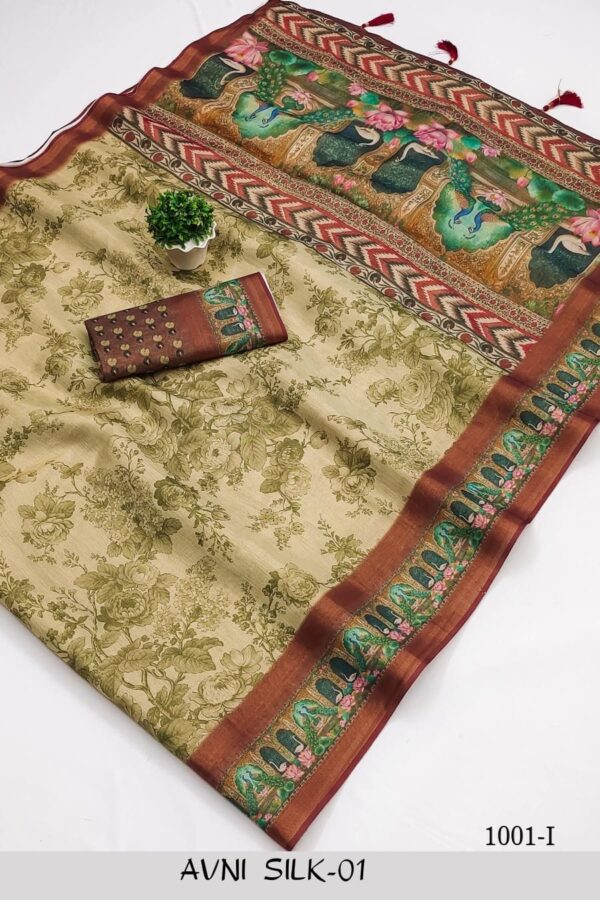 Kalamkari Soft Tussar Sarees