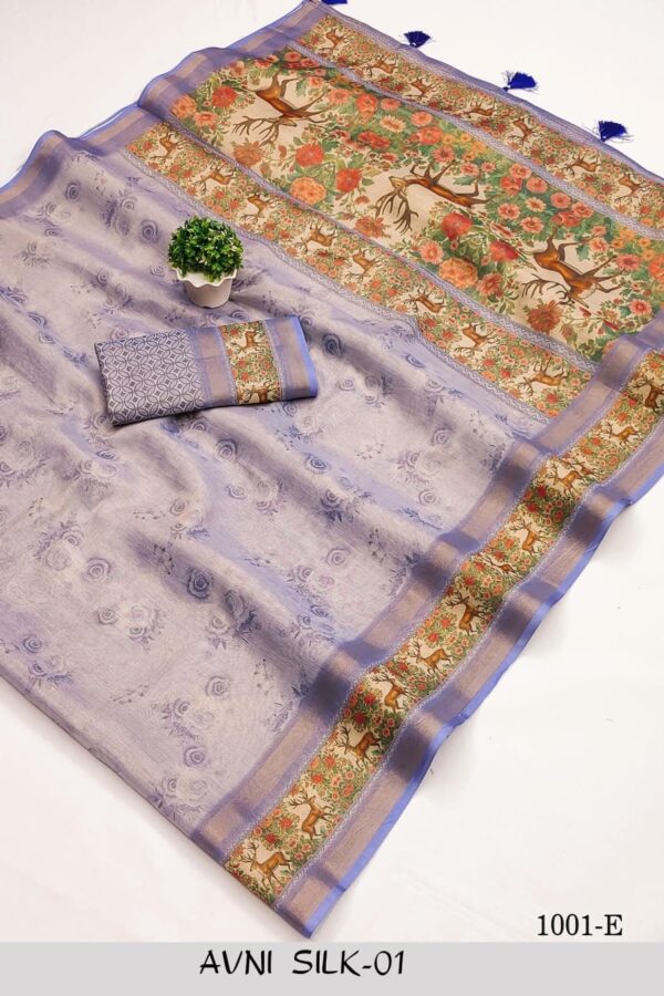 Kalamkari Soft Tussar Sarees