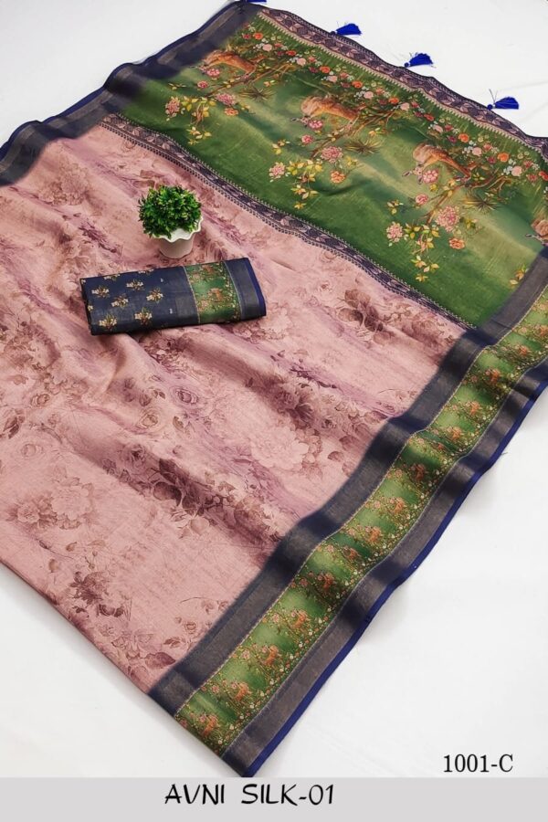 Kalamkari Soft Tussar Sarees