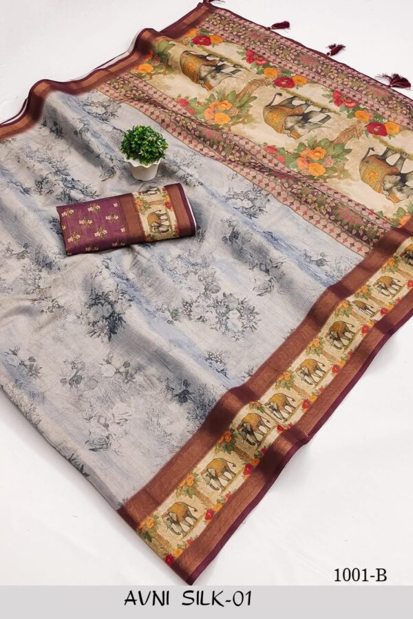 Kalamkari Soft Tussar Sarees