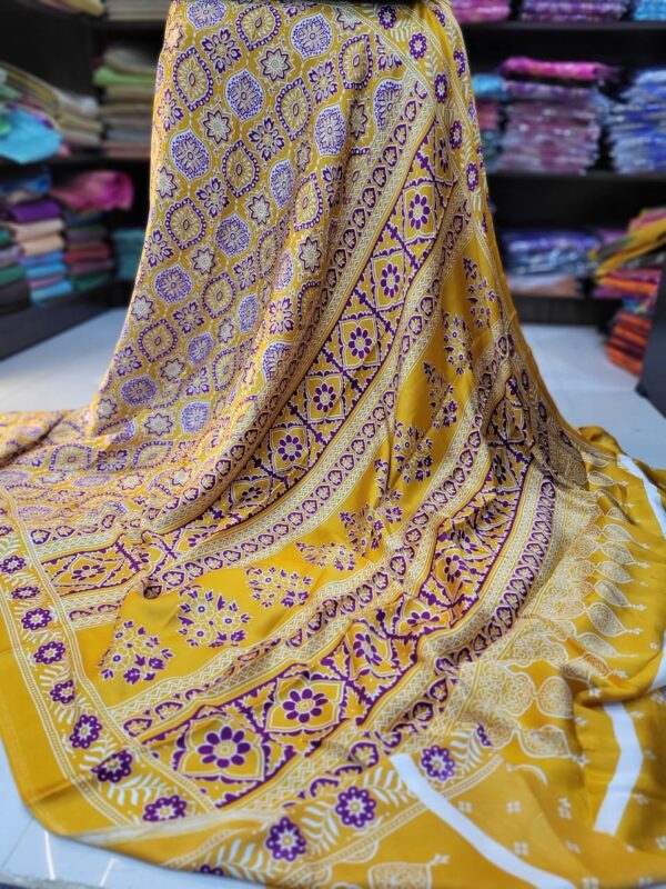 Ajrakh Modal Silk Sarees