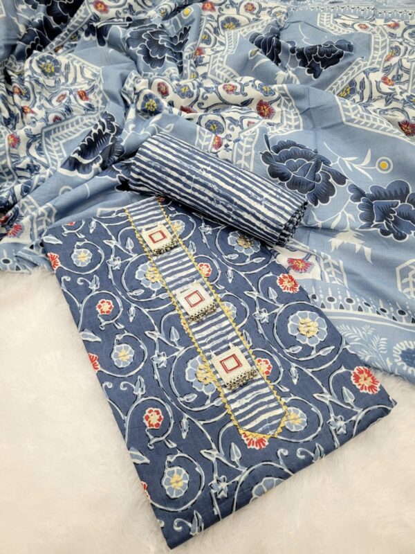 Branded Cotton Salwar Materials (Unstitched 3pcs)