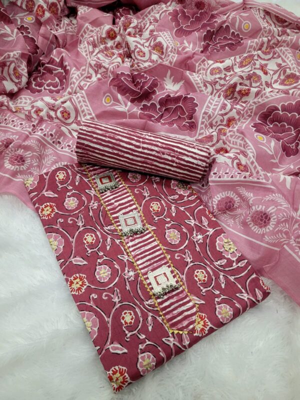 Branded Cotton Salwar Materials (Unstitched 3pcs)
