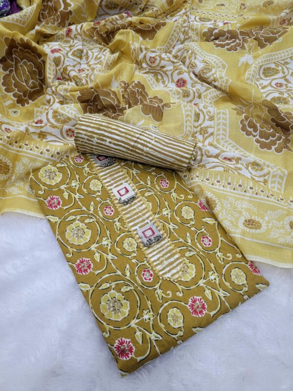 Branded Cotton Salwar Materials (Unstitched 3pcs)