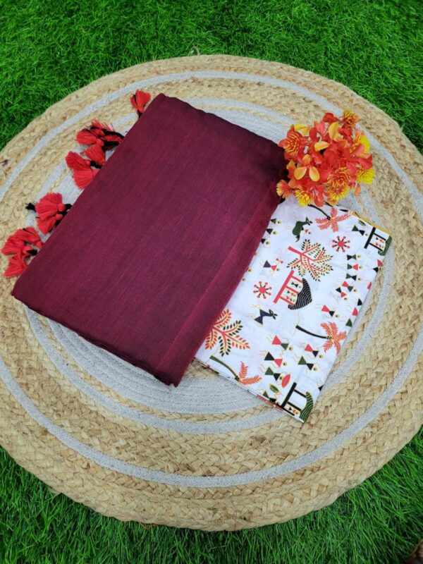 Khadi Cotton Saree+Blouse Combo