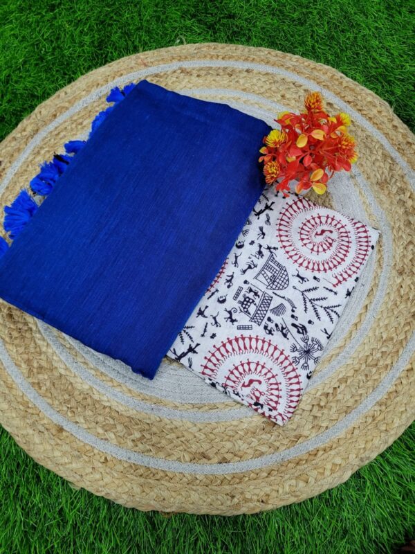 Khadi Cotton Saree+Blouse Combo