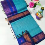 Checked Kalyani cotton saree/Lata Gadwal Paithani