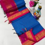 Checked Kalyani cotton saree/Lata Gadwal Paithani