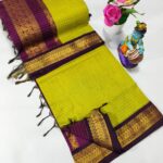 Checked Kalyani cotton saree/Lata Gadwal Paithani