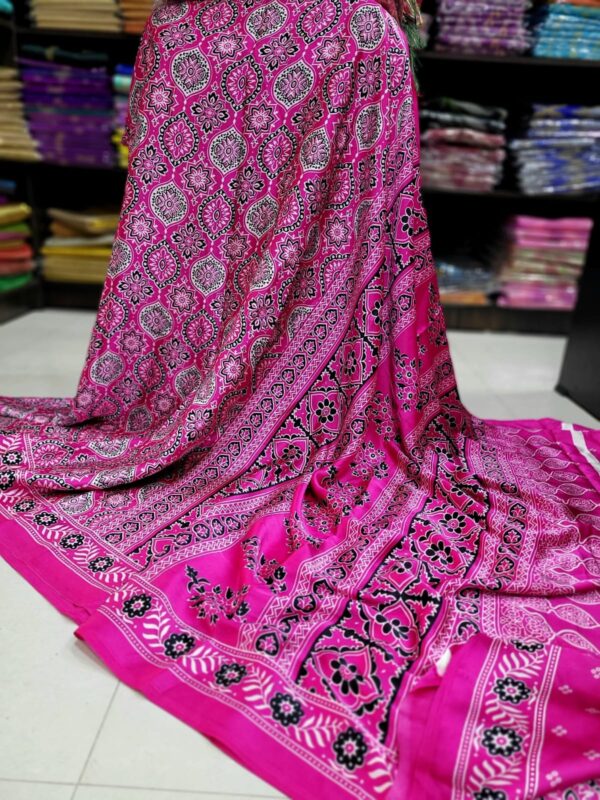 Ajrakh Modal Silk Sarees